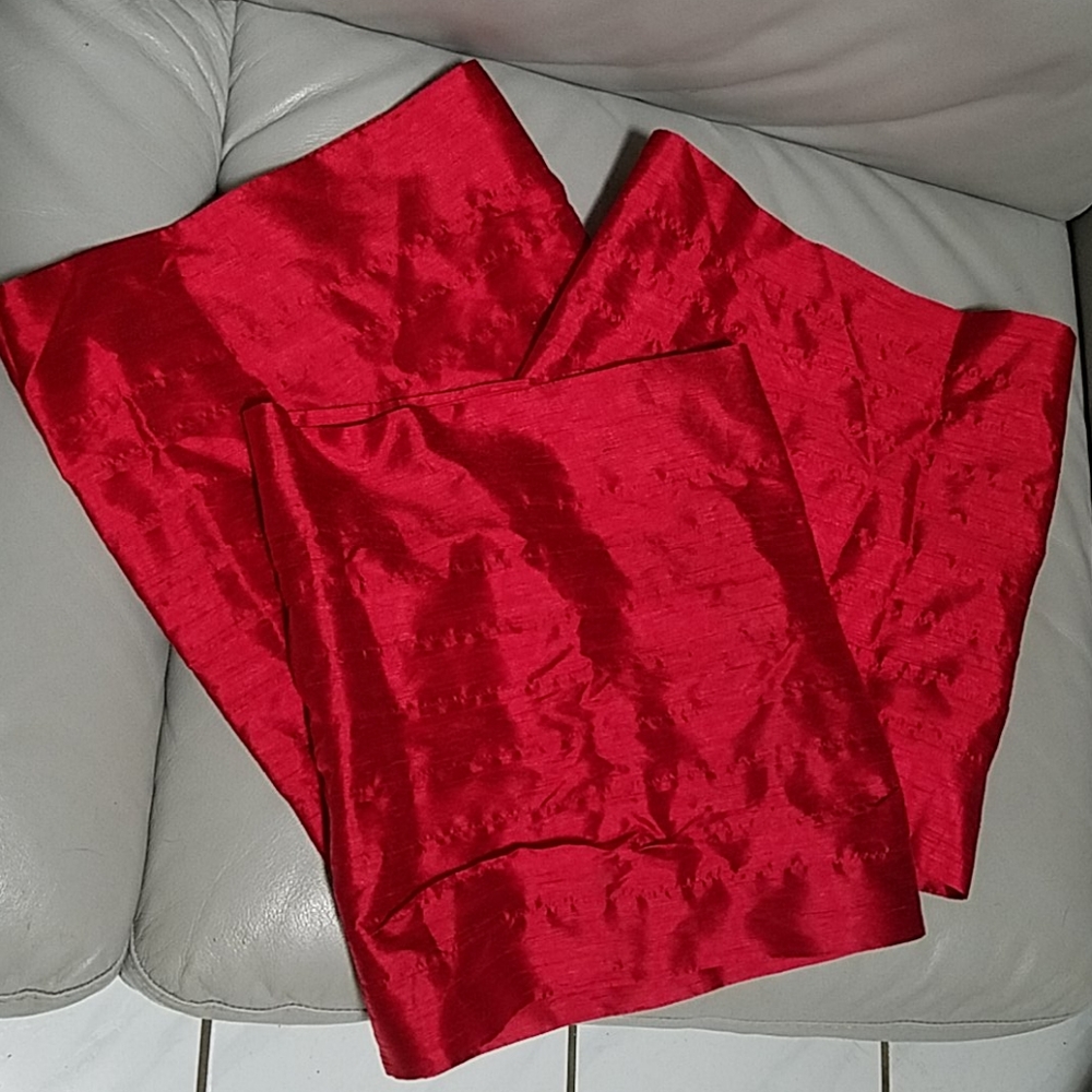 3 Threshold Lined Valances Ribbed Layered 15 x 54